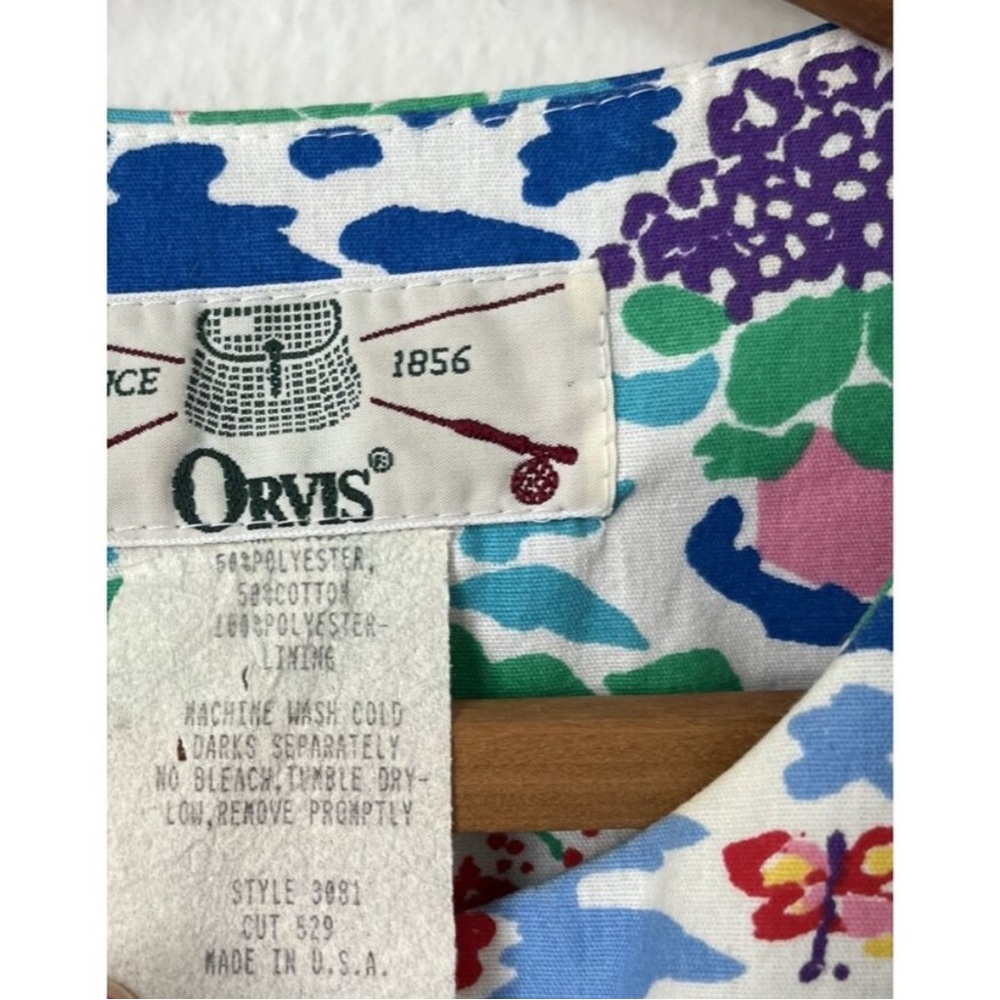 Vintage Orvis Botanical Multicolor Floral Button Up Crop Jacket Grannycore - Picture 11 of 11